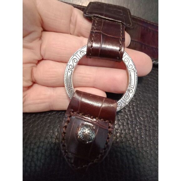 Brighton D273967 Handbag Satchel Pebbled Leather Black & Brown - Picture 7 of 11